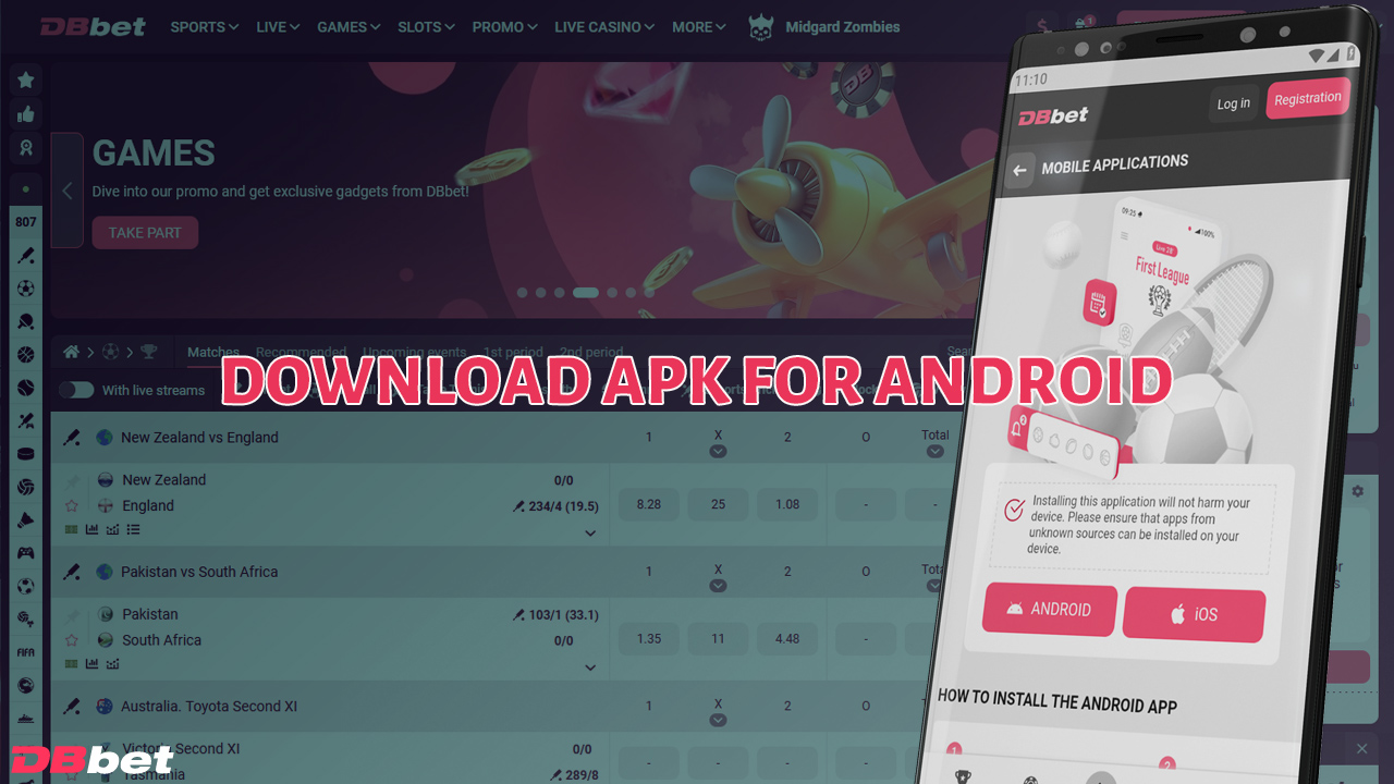 Download the DBbet Casino mobile app and enjoy the game.
