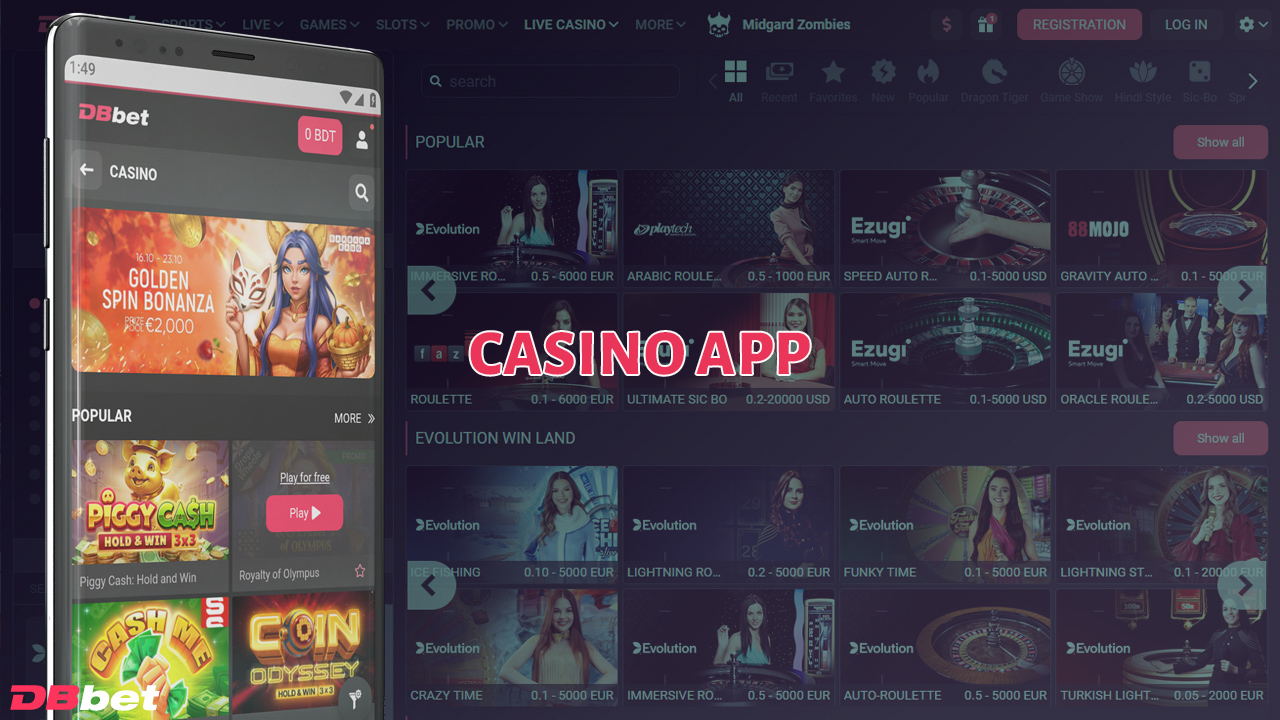 All the most popular online casino games are available on the DBbet Casino platform.