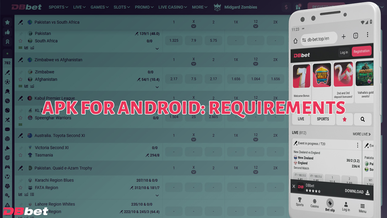 The DBbet Casino mobile app is available on almost any Android device.